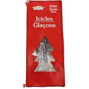Christmas House Tinsel ICICLES 2000 Strands Retro Tree Decorations NOS In Box